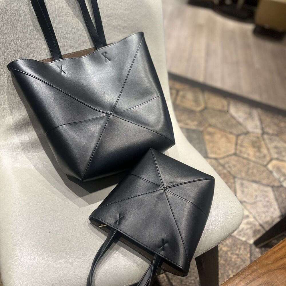 for Geometric Foldable Tote Women 2025 New Large Capacity Fashion Commuter Versatile Mother-Daughter Shoulder Bag Handbag
