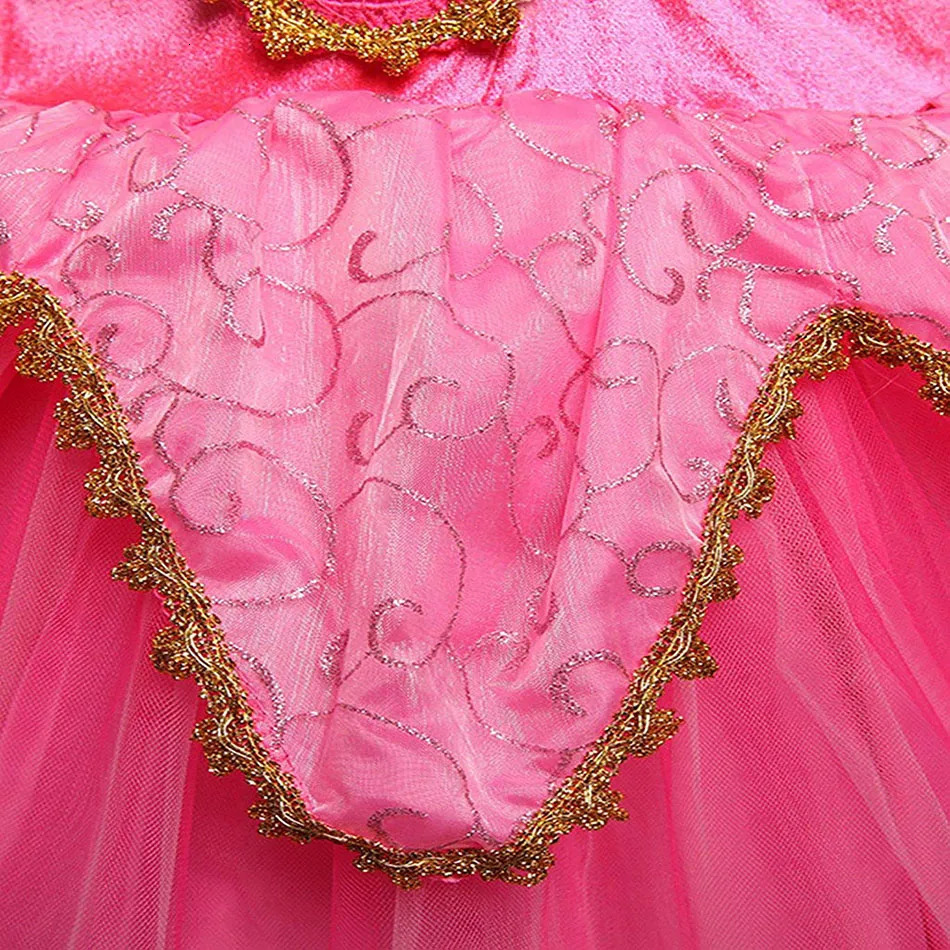 Girl Aurora Dress Sleeping Beauty Costume Kids Princess Dress Children Halloween Birthday Party Outfit Clothes 250614