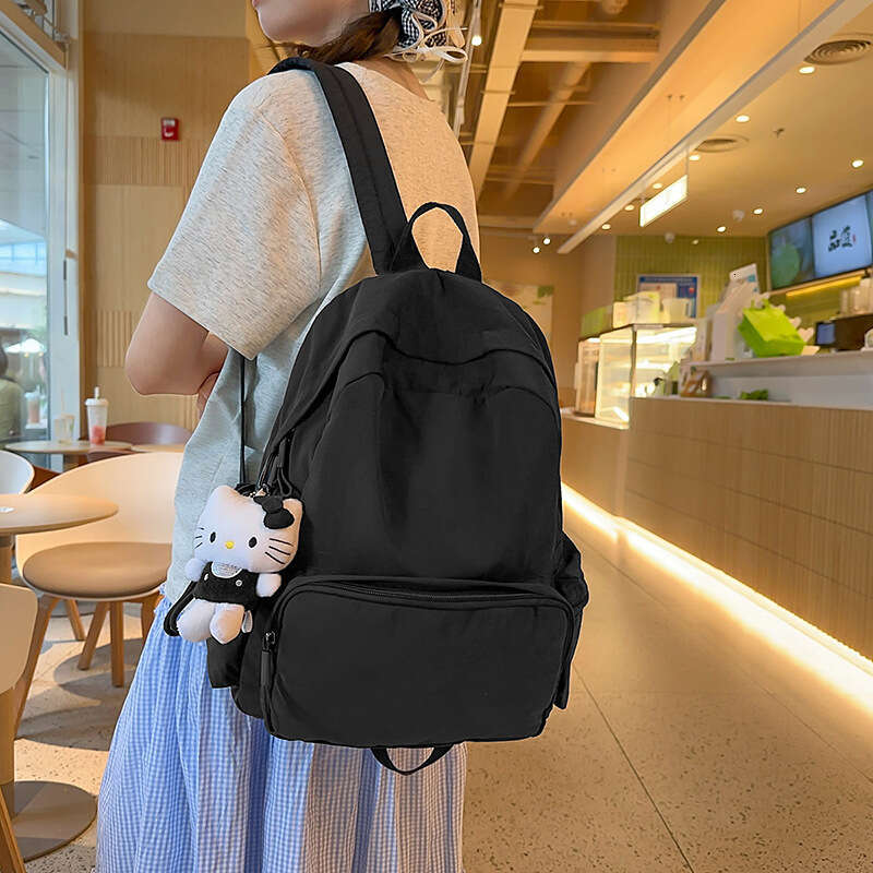 Casual Style Female College Ins Korean Version, Simple Travel Backpack for Middle and High School Students, Campus Double Shoulder Bag
