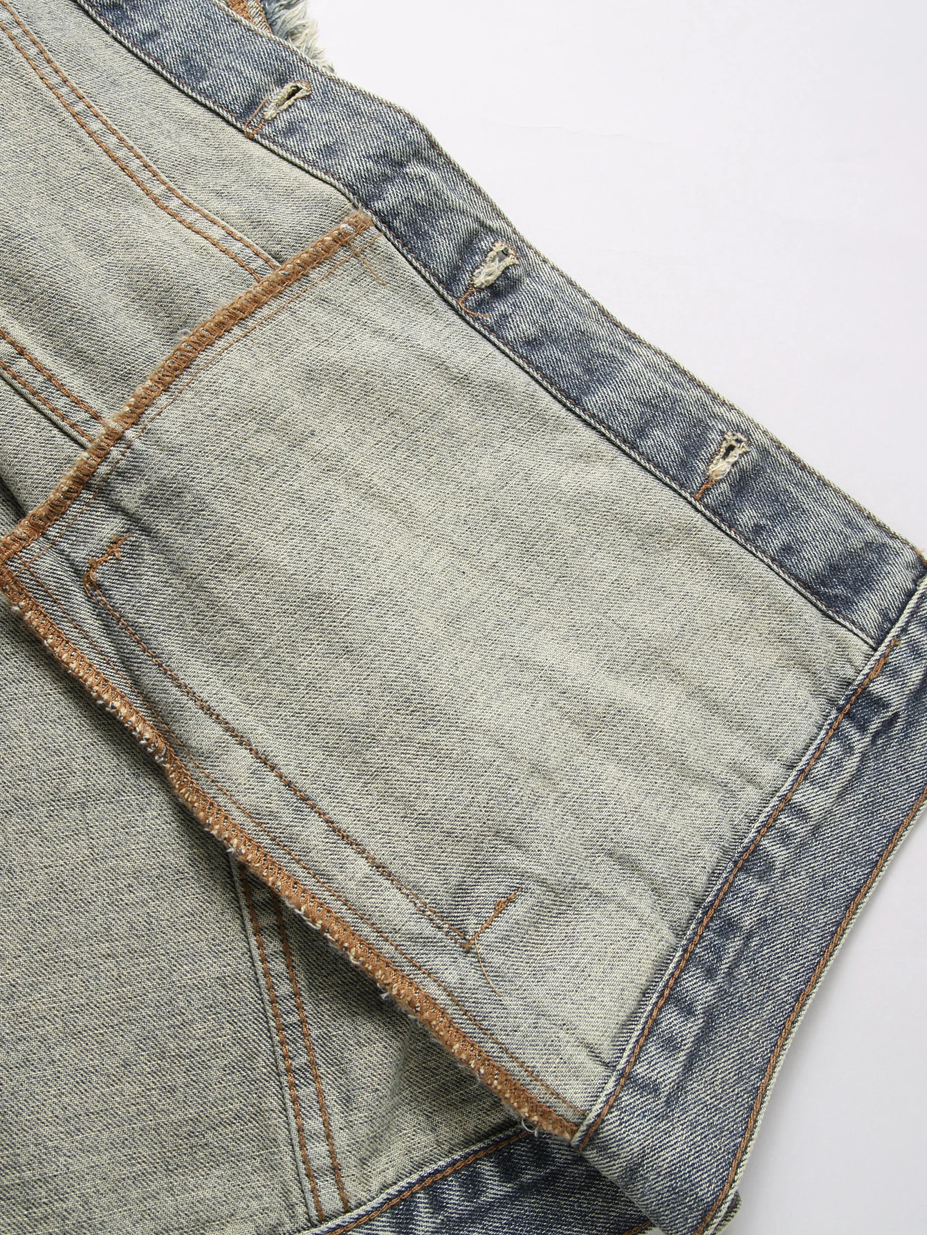 Mens SpringAutumn Denim Sleeveless Vest Fringe details Casual and trendy 250614