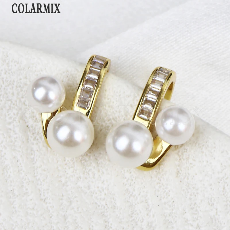8 Pairs Arrival Pearl Ear Clips 18k Gold Plated Clip On Earrings Gift for Women 31296 250610