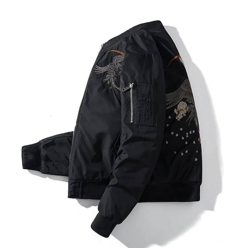 Men's Bomber Hip Hop Heavy Industry Embroidery Ma1 Coat City Boys Outerwear Baseball Collar Jacket