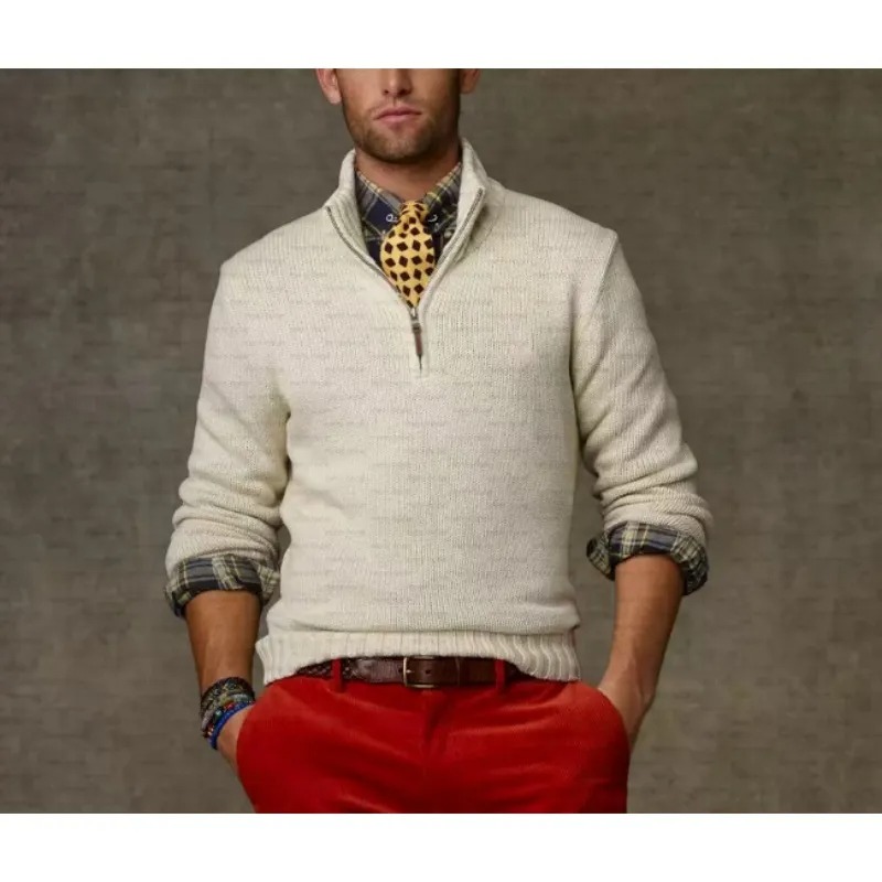 Designer Men's Sweater Quarter Zipper Hoodie Long Sleeve Casual Zipper Collar Sweater Men's Sweater Knitted Sweater