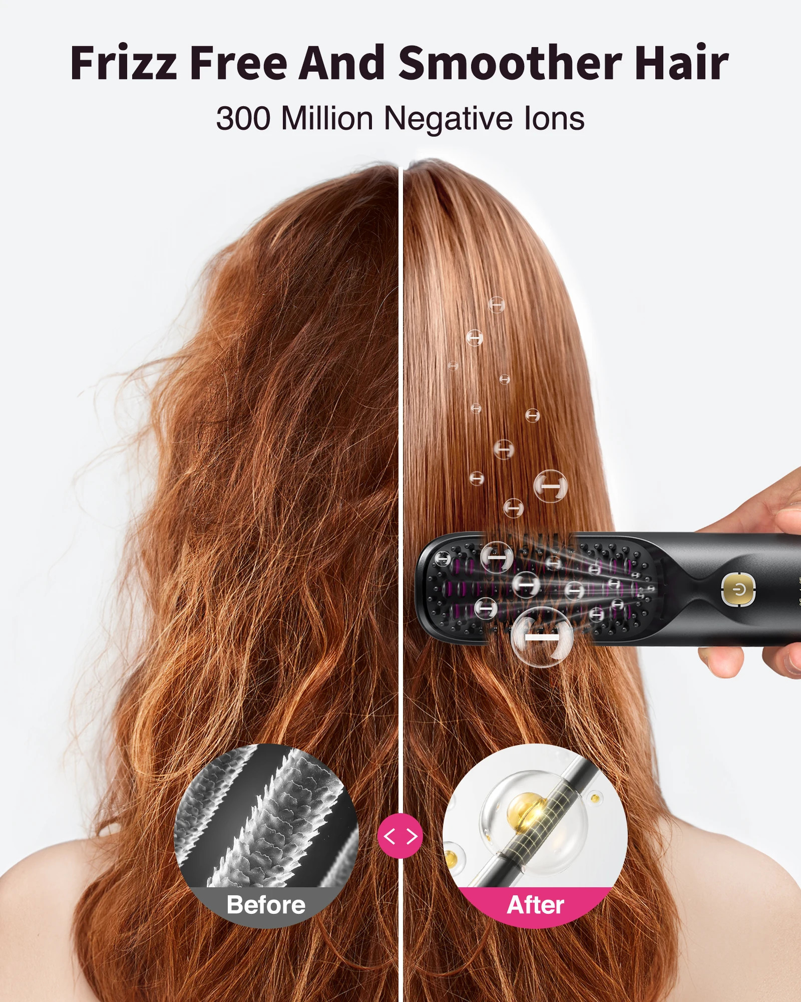 Cordless 2in1 Straight Hair Comb Curler 10000mAh Battery Negative Ion USB Charging 30s Heat Up TravelFriendly Styling Brush 250606