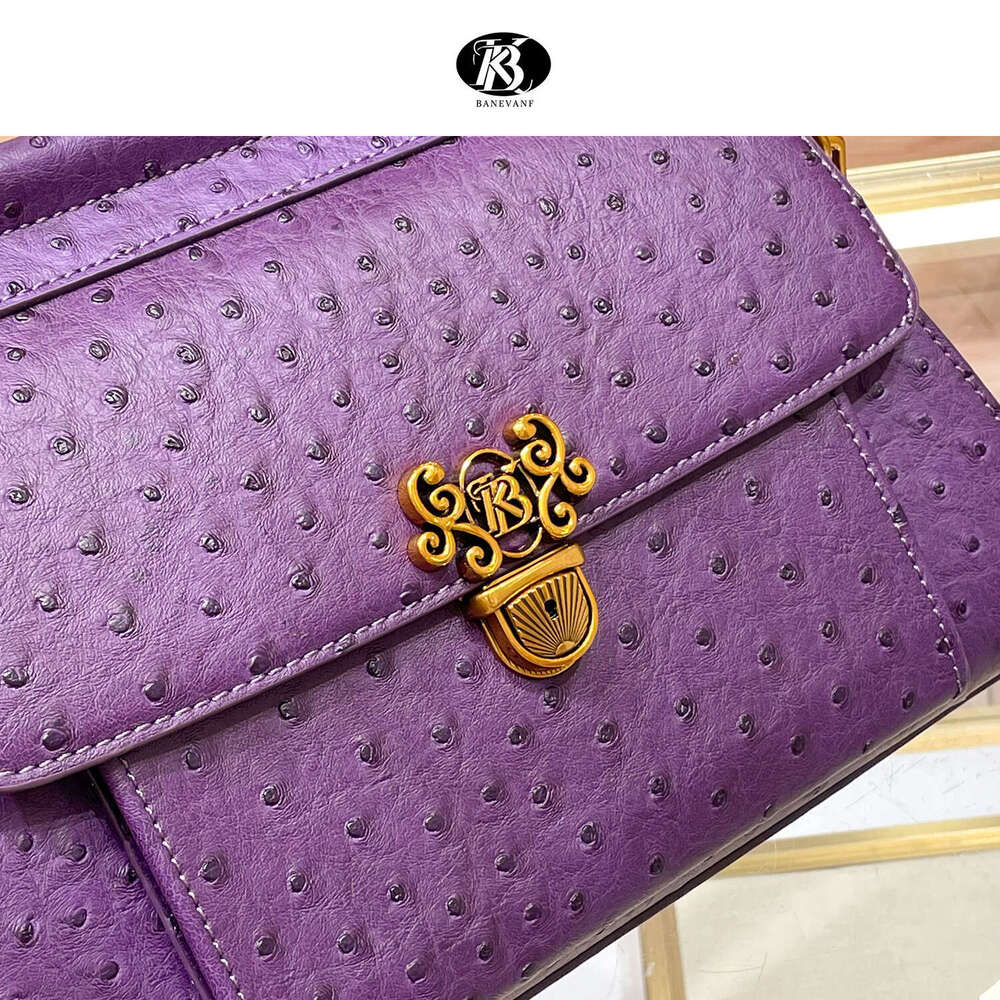 2024 Autumn Princess BANEVANF Winter New Handbag with Lock Purple Women's Shoulder Crossbody Large Bag