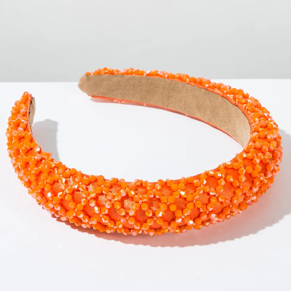 Full Diamond Hand-woven Beaded Headbands Crystal Grid Hair Accessories Women Trend Baroque Sponge Hairband Hair Band Headwear 250610