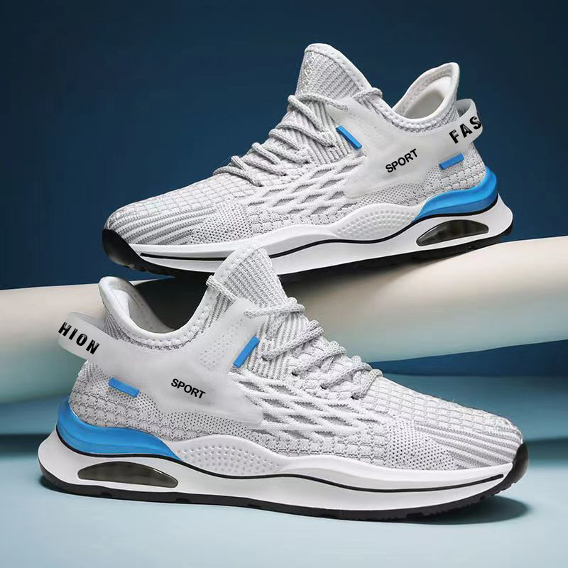 New Men's Sports Shoes Spring Summer Korean Style Fish Scale Flyknit Breathable Running Designer Shoes Shoes Trendy Free Delivery Of Sneakers Men