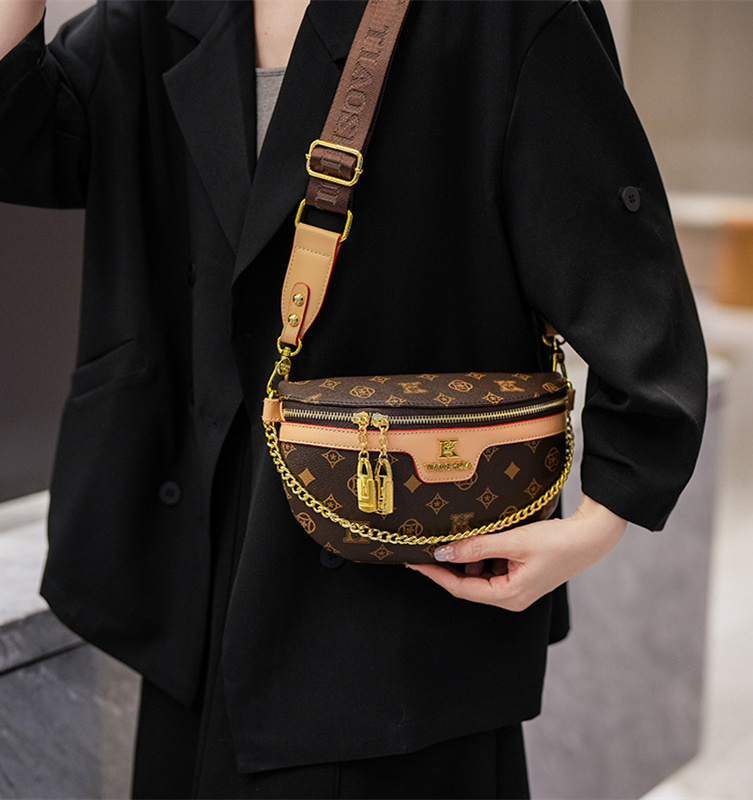 Free shipping designer small bag for women 2025 new fashion chain women's chest bag high-end sense shoulder bag versatile western-style crossbody