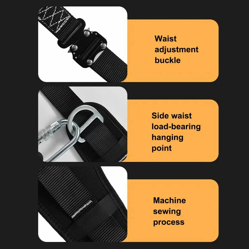 Single Waist Work Harness Highaltitude Safety Belt Rope Outdoor Climbing Training Electrician Protective Equipment 250611