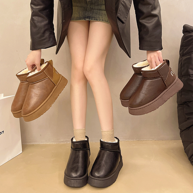 hot Free shipping designer Boots for woman cotton shoes winter keep warm Fashion Boots vintage black brown platform snow boots