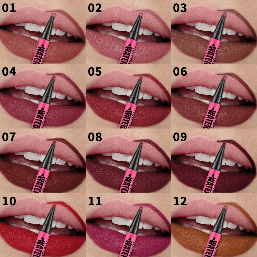 Lip Liner Waterproof Sweatproof Matte Multi-color Correcting Liquid Lipstick Pen Sexy Red Brown Lip Makeup for Women Gifts 250614
