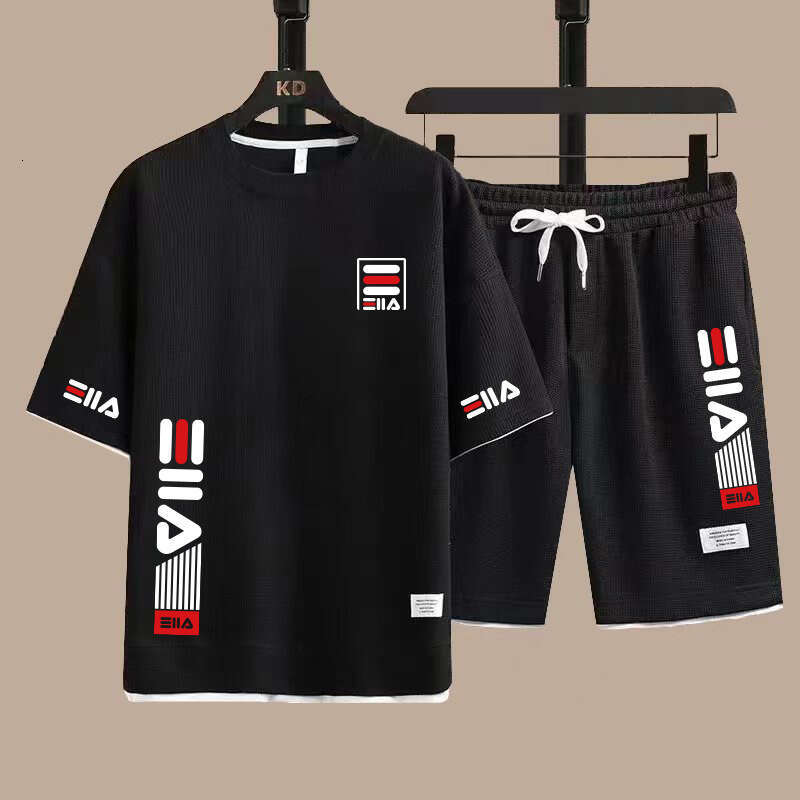 T-Shirt Summer Casual Sports Suit Breathable Fashion Men's Shorts Short Sleeve Set