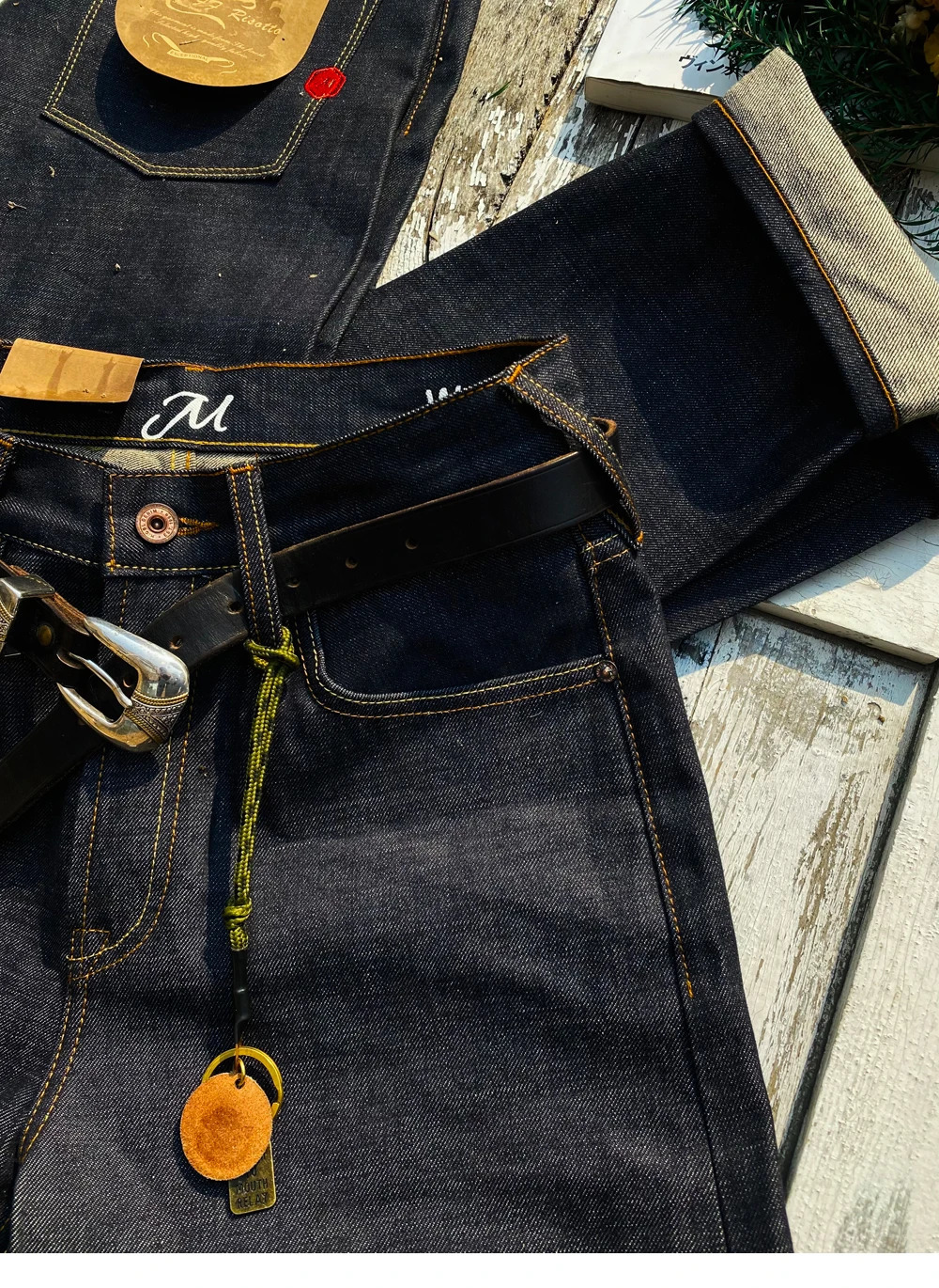 Tailor o American Retro Classic 14OZ Original Color Red Line Denim MidWaist Micro Tapered Pants Pants 250614