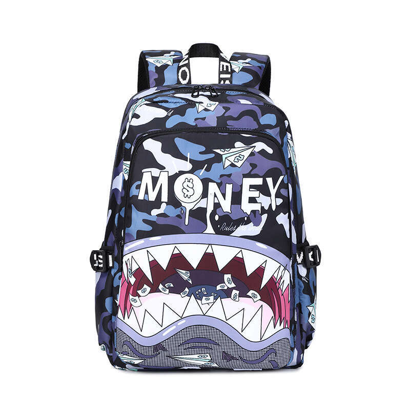 New Colorful Shark Student Lightweight Waterproof Printed Large Capacity Personalized Cartoon Simple Backpack