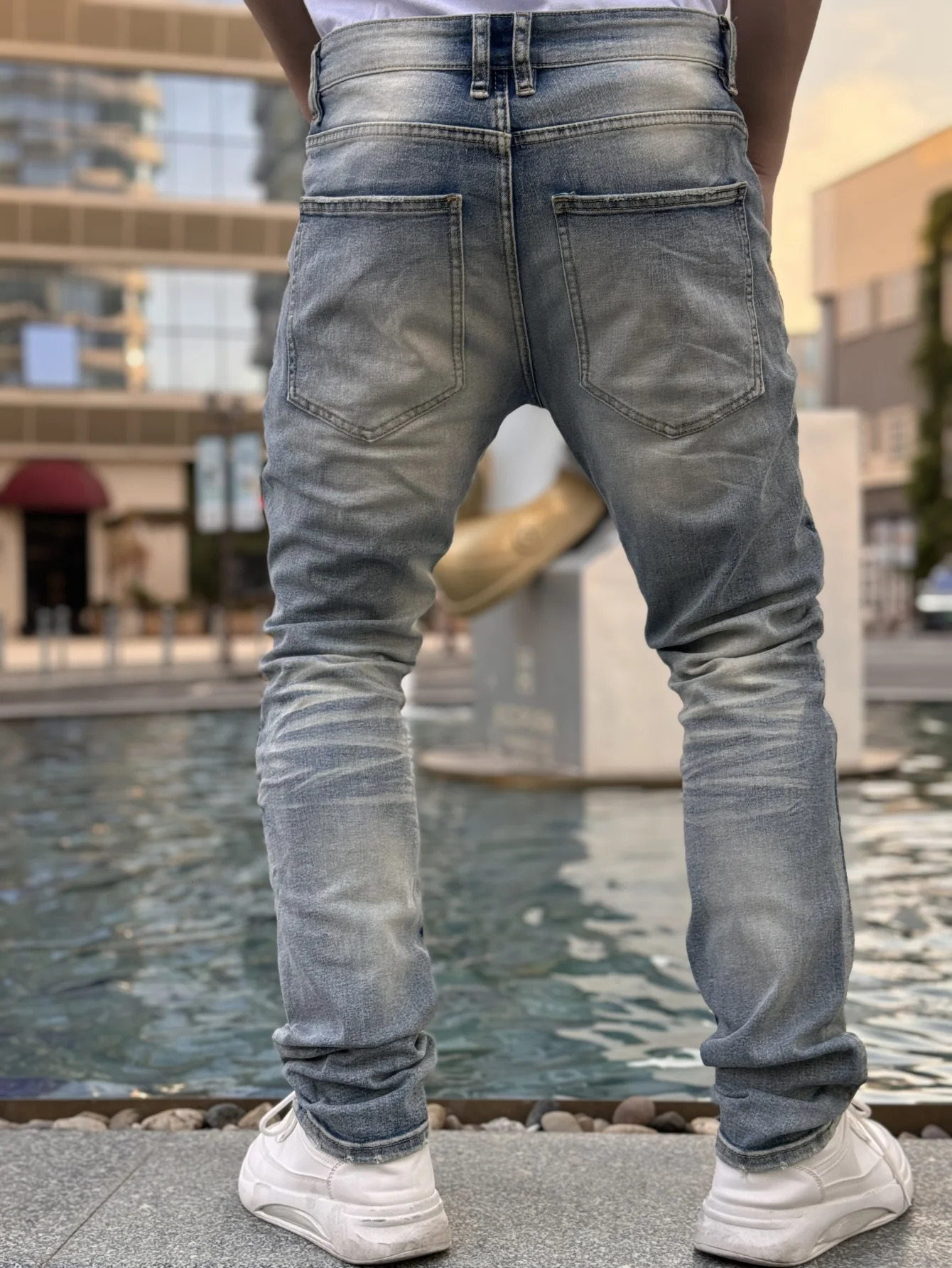 Mens Denim Jeans Plaid Series Street Fashion Hip Hop Rap Style Formal Pants Suitable for Outdoor Parties Versatile 250614