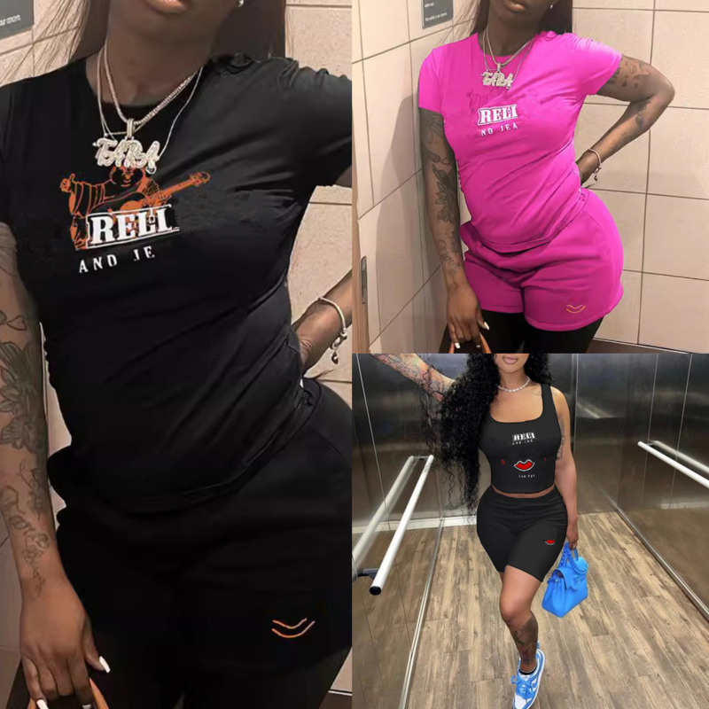 2025 Summer Designer Womens Tracksuits Letter Printed Short Sleeved T-shirt And Shorts Two Piece Set Round Neck Casual Sports Suit Plus Size 3xl