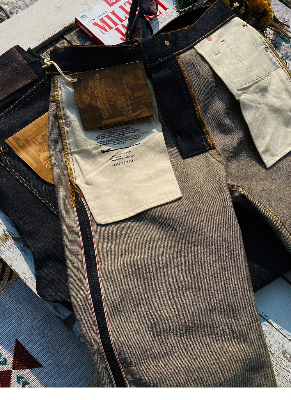 Tailor o American Retro Classic 14OZ Original Color Red Line Denim MidWaist Micro Tapered Pants Pants 250614