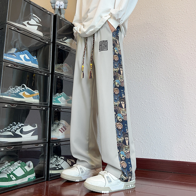 2025 New Style Men's and Teenagers' Casual Pants - Embroidered Straight-Leg Sports Loose Long Pants