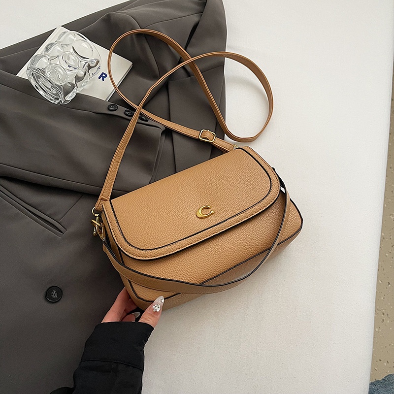 2025 free shipping designer luxury women's new shoulder crossbody bag retro small square bag black brown