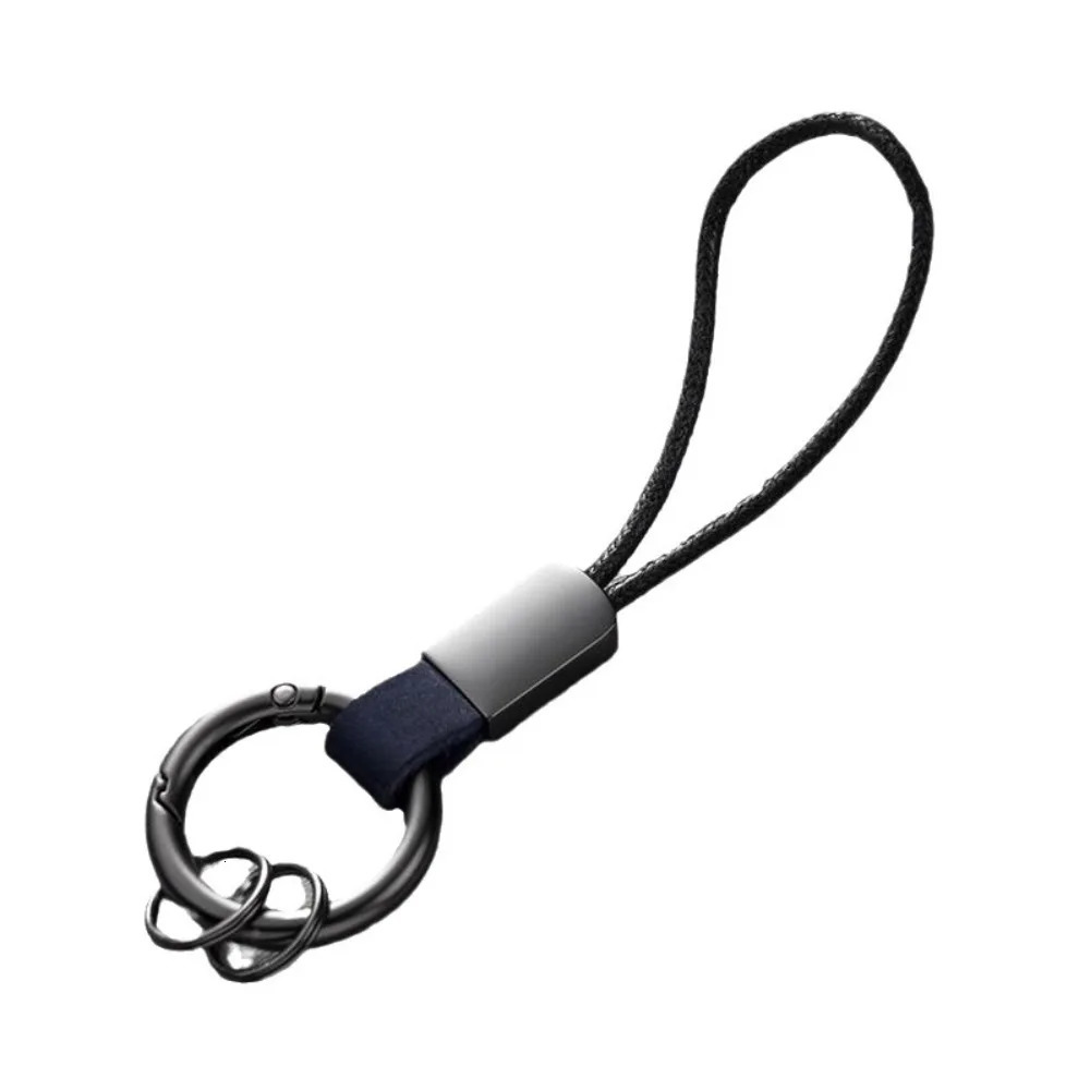 Genuine Leather Key Chains for Men Women Car Keychain Lanyard Cotton Rope Strap Metal Keyring Gift Trendy Holder 250606