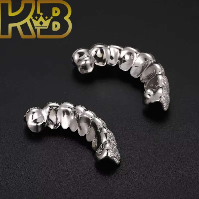 Personalized VVS Moissanite Iced Out 925 Sterling Silver Mens Hip Hop Body Diamond Dental Teeth Grillz for Men