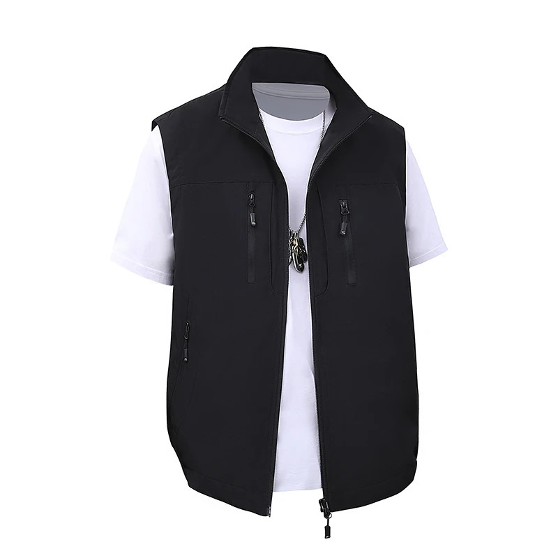 Men Outdoor Breathable Sleeveless Vest Mens Tactical Casual Fish Cargo Vests Coats Man Multi Pockets Work Cardigan Waistcoat 250614