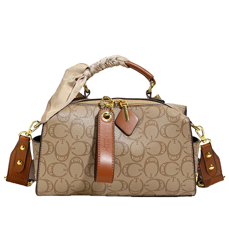 Free shipping designer 2025 new high-end handbag with large capacity and versatile vintage flower single shoulder pillow bag, Boston women's cros