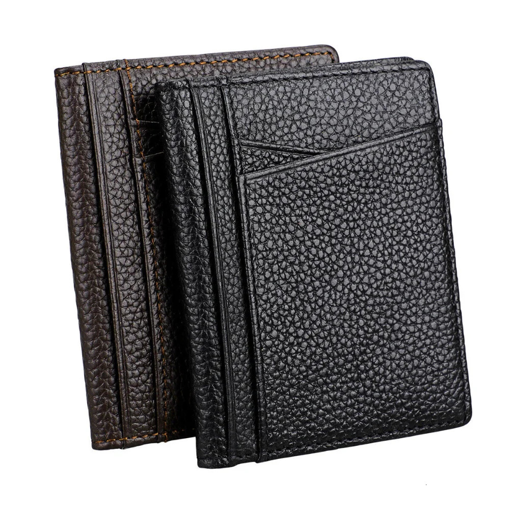 Mens Slim Wallet Soft Genuine Leather Credit Card Holder Wallets Purse Portable Ultrathin Small Billfold Organizer Wallet 250614