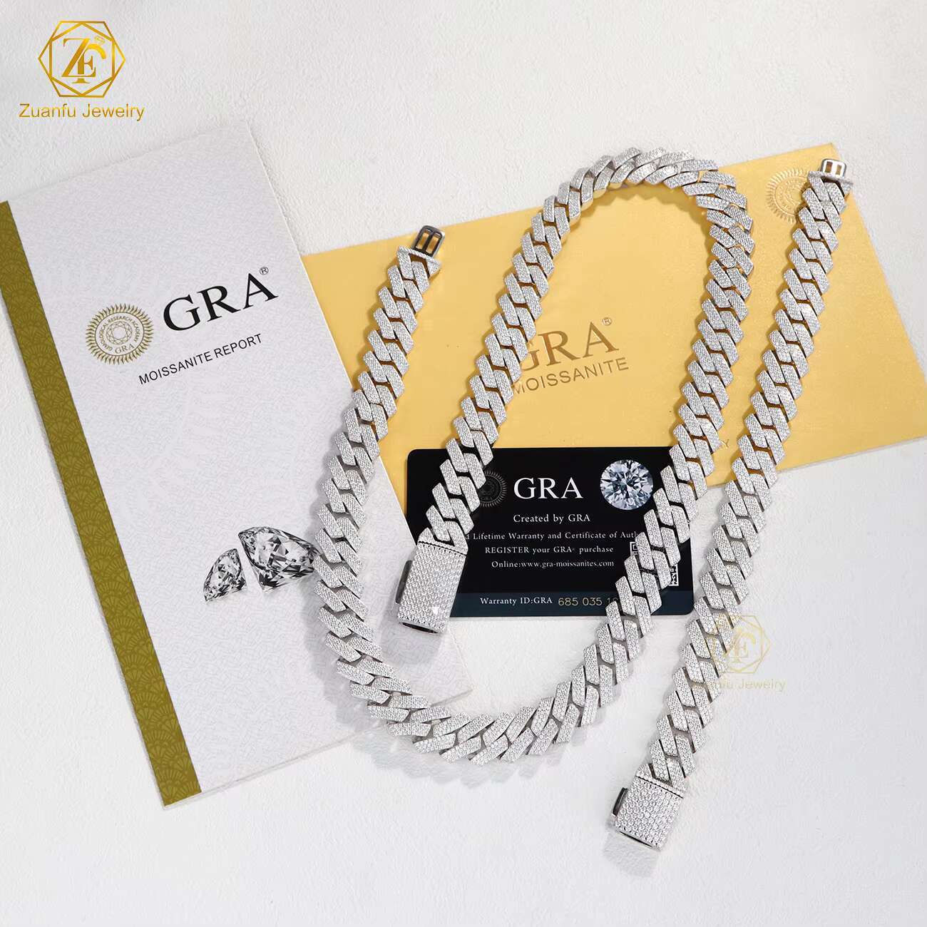 High Quality Moissanite Cuban Chain 15mm 3 Rows Pass Diamond Tester Ice Out Cuban Bracelet 925 Silver Moissanite Cuban Necklace