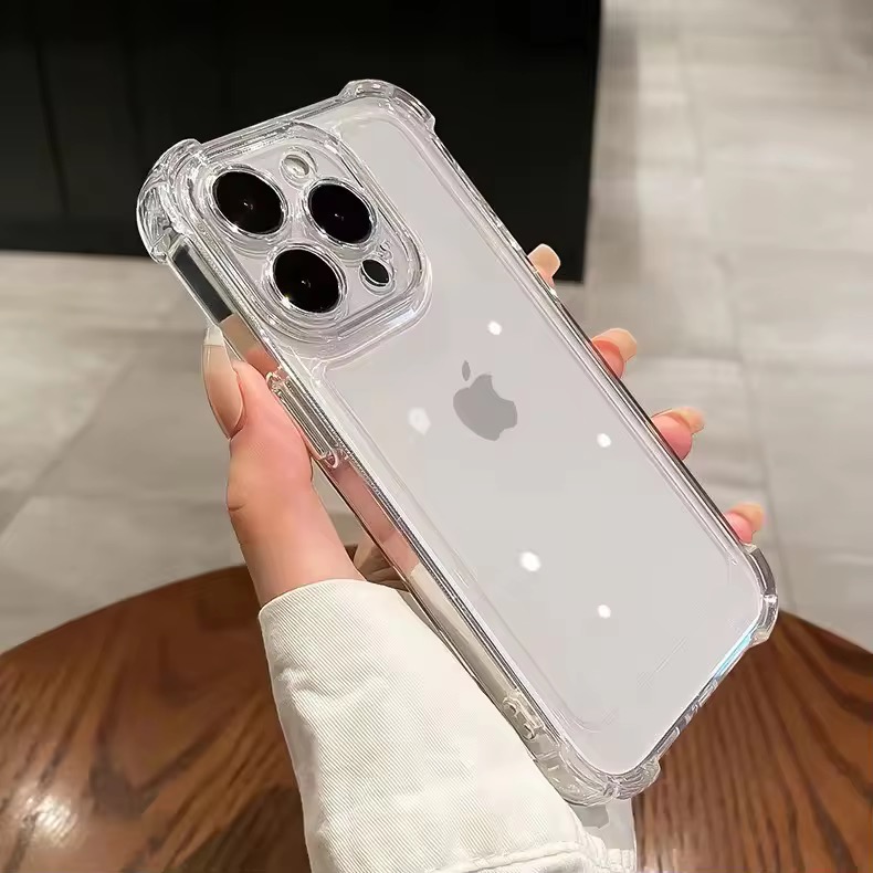 Shockproof Reinforced Corners Clear Acrylic Case For iPhone 16 14 12 13 11 15 Pro Max 7 8 Plus XR XS Protector Hard Back Cover