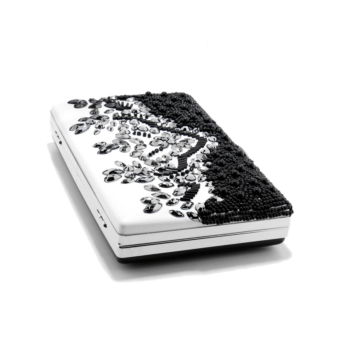 Fashion PU Beading Evening Bags Black Color Party Small Day Clutch One Side Pearl Embroidery Wedding Handbags Purse 250614