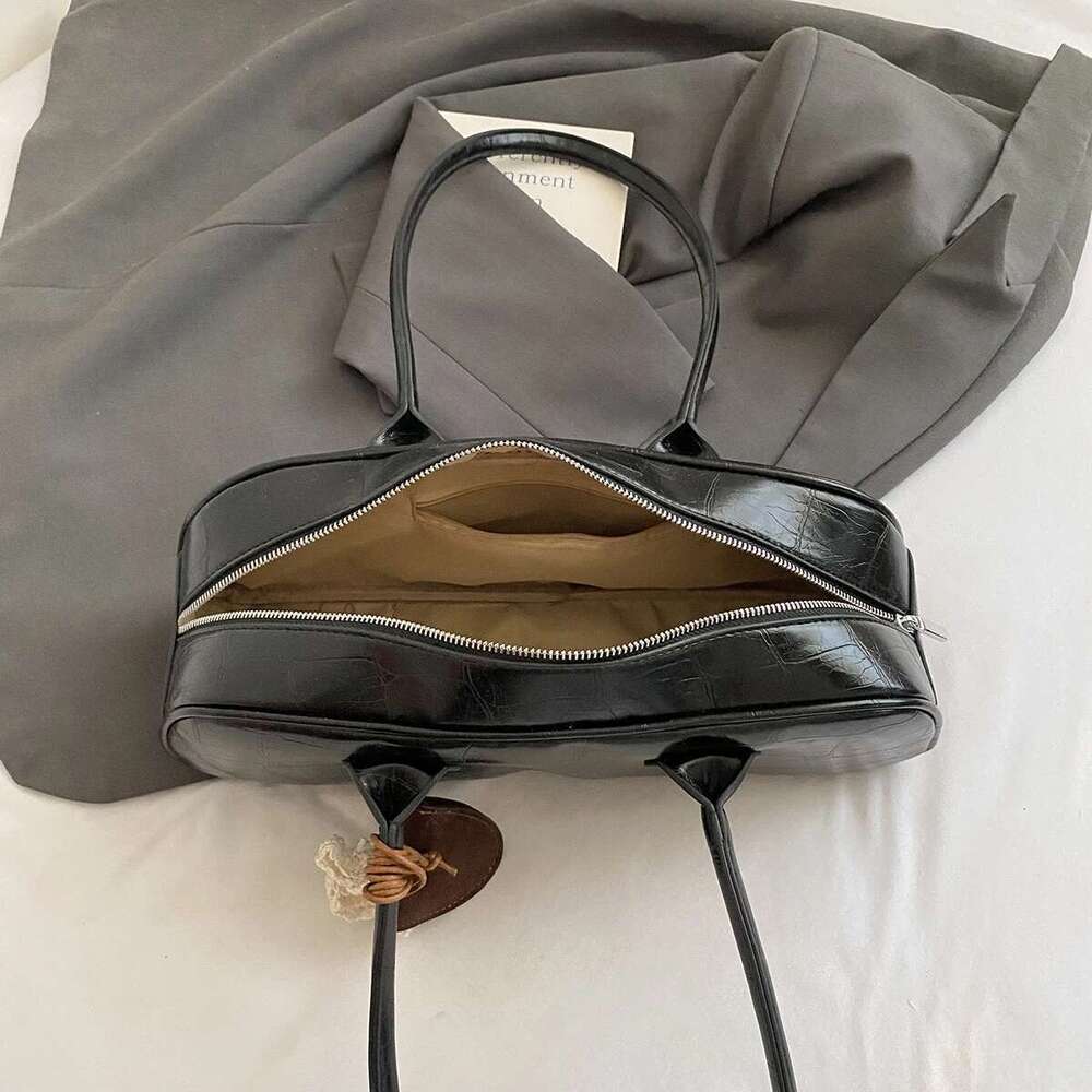 LEFTSIDE 2025 Summer Stone Pattern PU Leather New Shoulder Women Korean Fashion Handbags And Purses Lady Underarm Bag