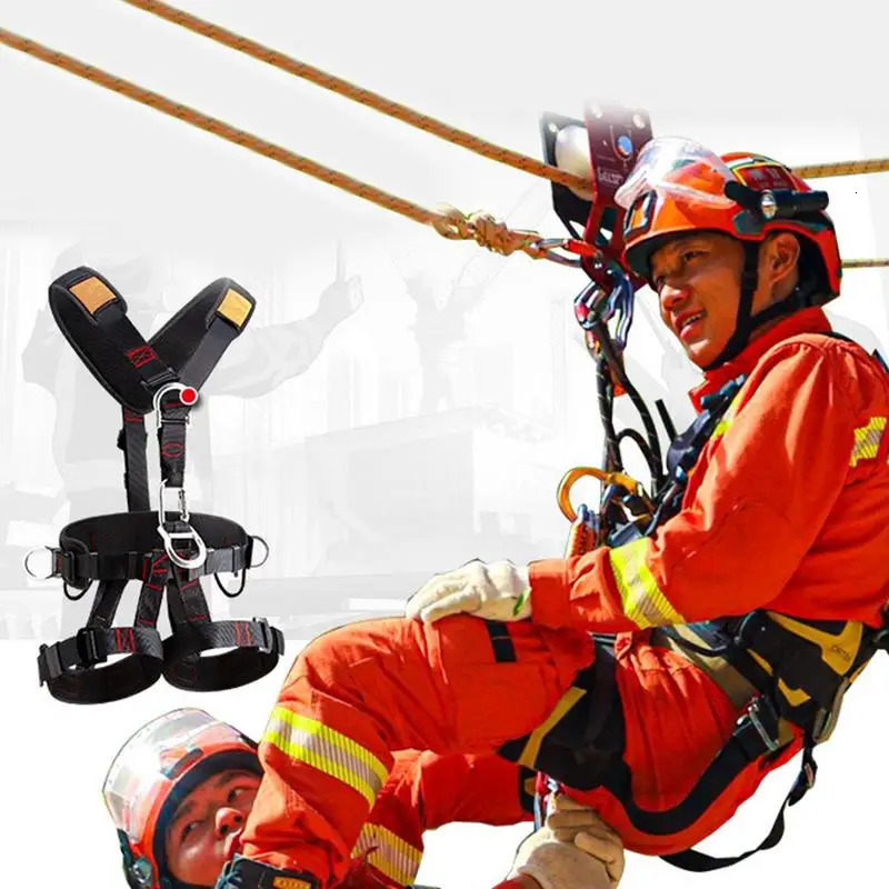 Safety Harness Fall Protection Kit Fivepoint Belt With Adjustable Buckles Detachable For Men Tree Climbing 250611