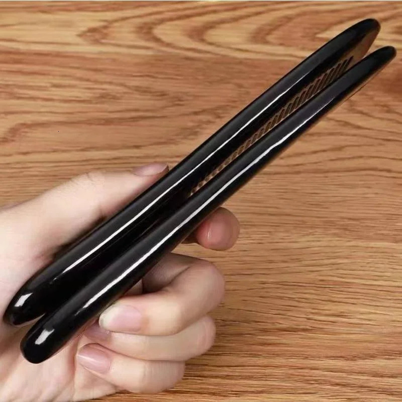 Natural Black Buffalo Ox Horn Comb Handmade Premium Quality Anti-Static Wide Fine Tooth Portable Massage Hair Comb for Women Men 250612