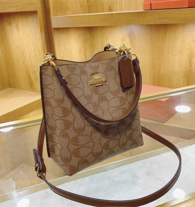 Free shipping designer high-end handbag for women 2025 new European and American fashion large capacity handbag bucket bag single shoulder crossbody b