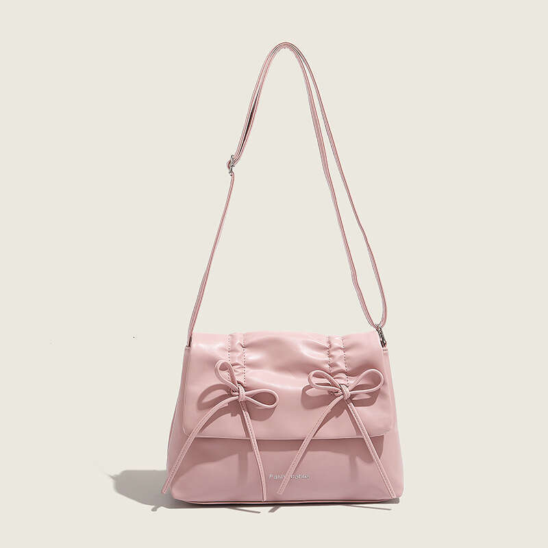 Pink Bowknot Tote 2025 New Trend Large Capacity Commuter Underarm Simple Shoulder Crossbody Bag for Women