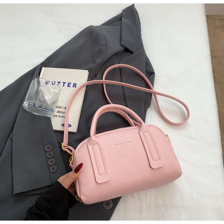 2025 New High-Quality Fashion Exquisite Handheld Boston for Women Trendy Versatile Solid Color Shoulder Crossbody Bag