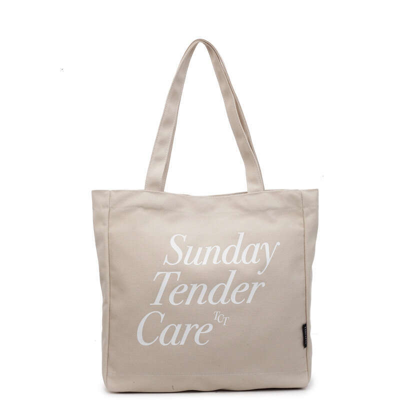 Korean Style Large Capacity Canvas Student 2025 New Casual Versatile Lightweight Letter Print Shoulder Bag