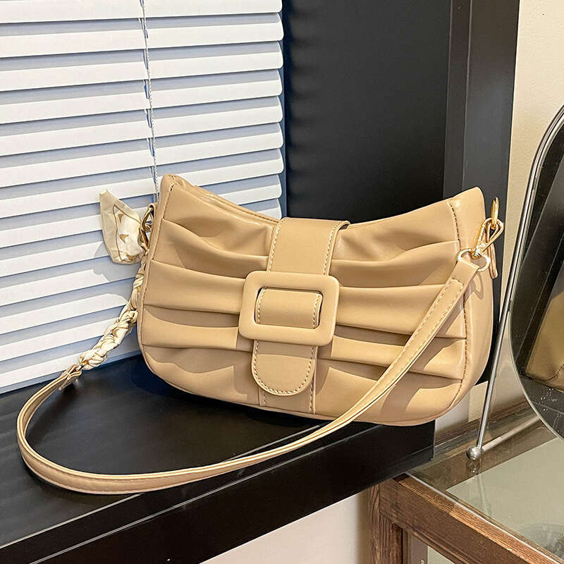 Summer Trendy Bags for Women 2025 New Versatile Crossbody High-end Niche Pleated Shoulder Underarm Bag