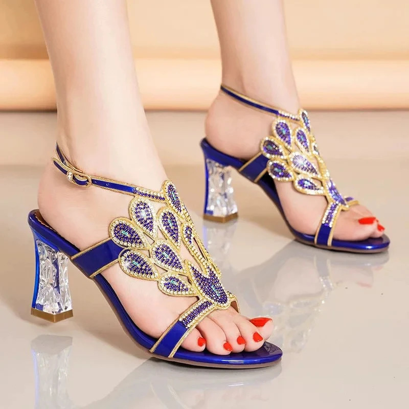 Rhinestone Womens Shoes Party Crystal High Heel Comfortable Sandals Banquet Beautiful Summer Wedding Shoes 250610