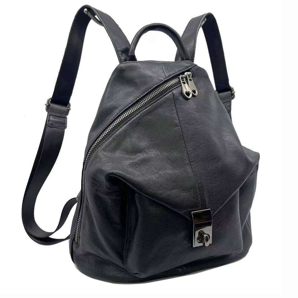 Casual Genuine Backpack Woman Fasion Ladies Real Cow Leather Double Shoulder Bag Solid Cowhide Travel Bagss