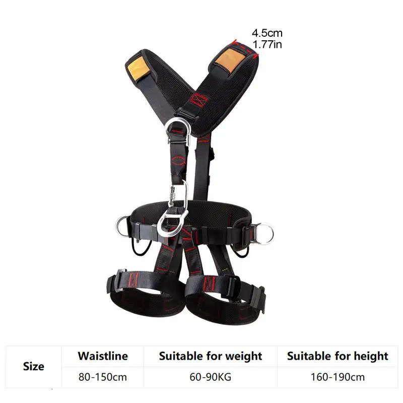 Safety Harness Fall Protection Kit Fivepoint Belt With Adjustable Buckles Detachable For Men Tree Climbing 250611