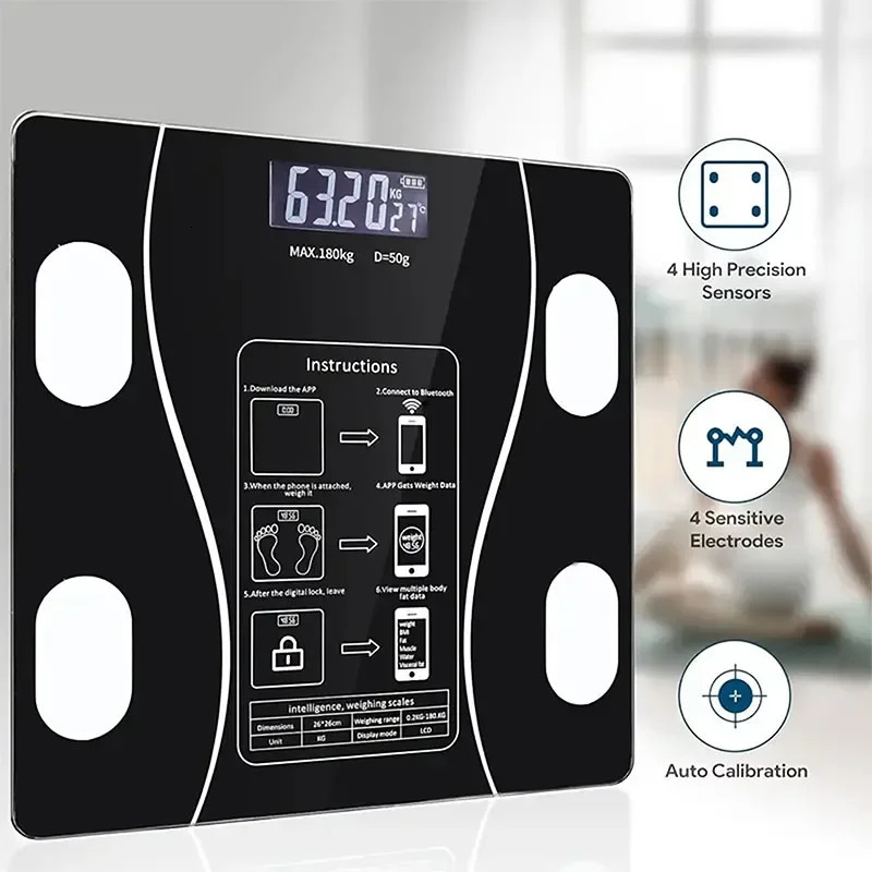 charging smart app synchronizes body fat scales bathroom digital proportions Bluetooth weight loss body fat scales Scales 250609