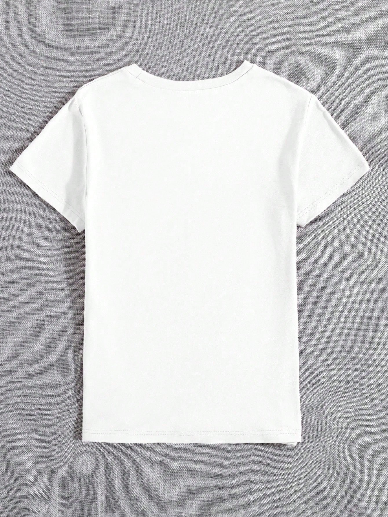 INAWLY Women's Sun Print Casual Versatile Round Neck Short Sleeve T-Shirt