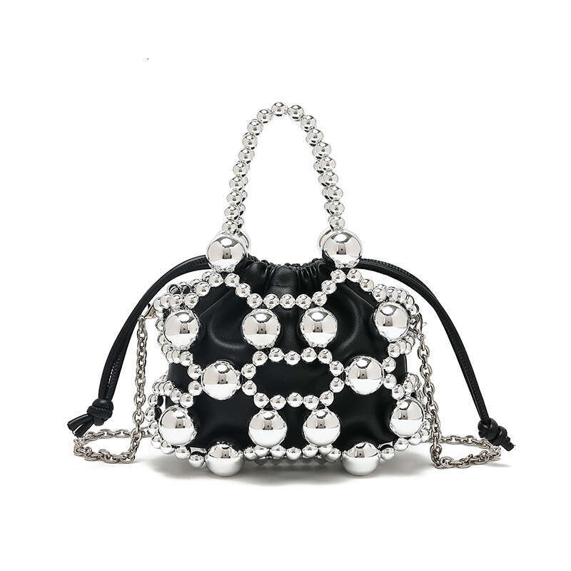 Style New Evening 2025 Elegant Pearl Inlaid Diamond Handbag Chain Simple Fashion Basket Bag for Women
