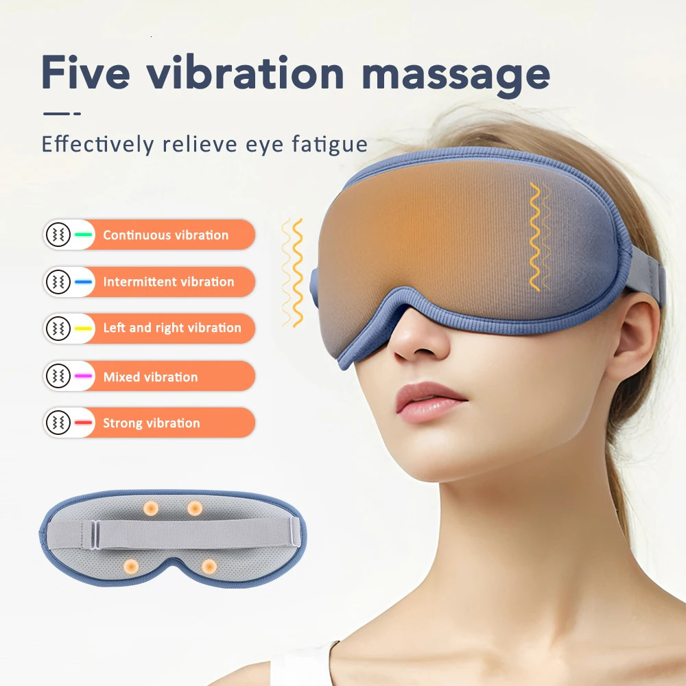 3D Heat Eye Mask with Massage Rechargeable Sleep Aid Steam Eye Care for Night Use Portable Multi-Mode Eye Massager 250612