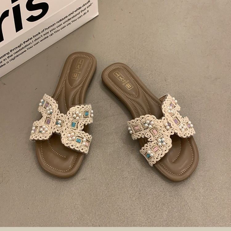 Free Shipping 2025 New Fashionable Designer Sandals Luxurious Versatile Classic Flat Slides for Womens Sandals Girl Blue Pink Embroidery Slipper Outdo