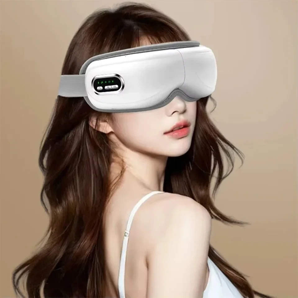 Eye Massager Heated with Music 5 Modes Wireless Portable Massaging Eye Mask Reduces Eye Fatigue Reduce Stress Eyes Mask 250612