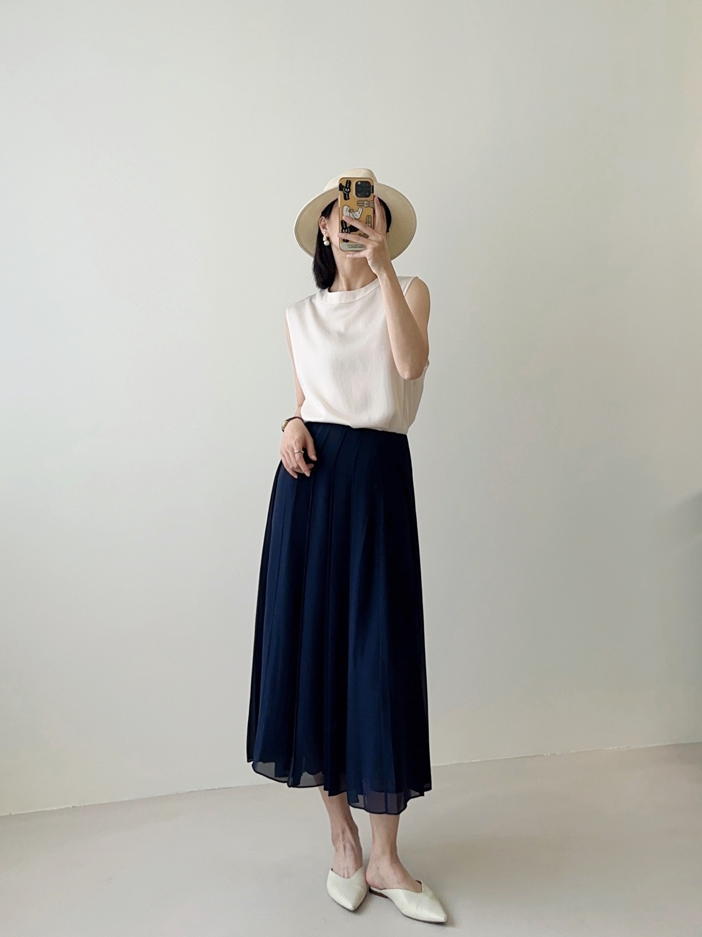 SL171 Summer long drape simple fashion chiffon skirt