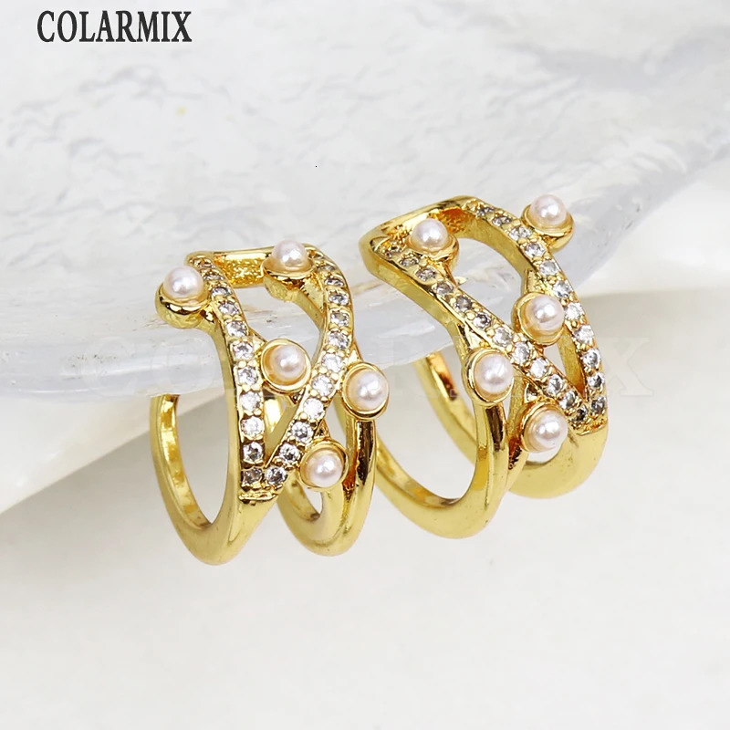 8 Pairs Arrival Pearl Ear Clips 18k Gold Plated Clip On Earrings Gift for Women 31296 250610